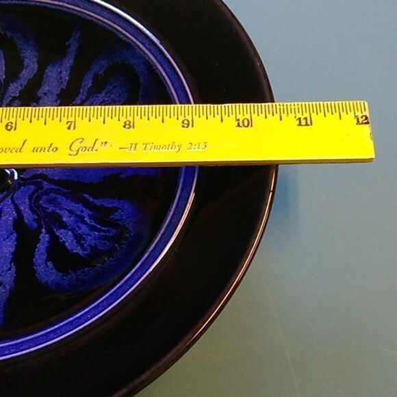 Purple and Black Decorative Bowl Signed Artist Steve Mahler Studio Art - Picture 6 of 8